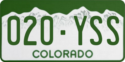 CO license plate 020YSS
