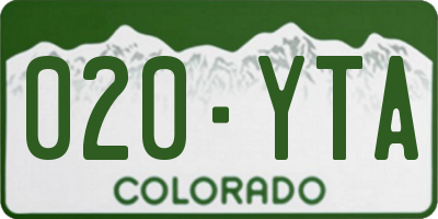 CO license plate 020YTA