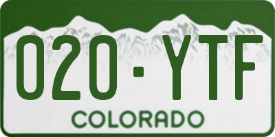 CO license plate 020YTF