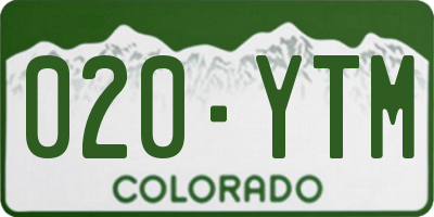 CO license plate 020YTM