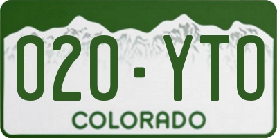 CO license plate 020YTO