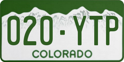 CO license plate 020YTP