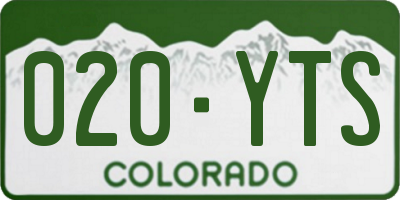 CO license plate 020YTS