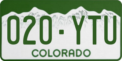CO license plate 020YTU