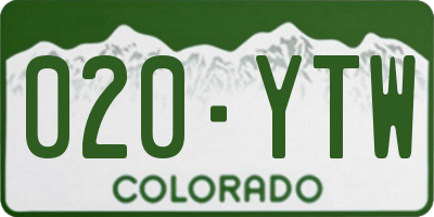 CO license plate 020YTW