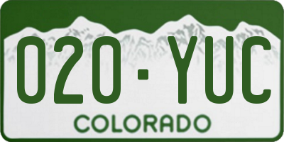 CO license plate 020YUC