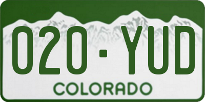 CO license plate 020YUD
