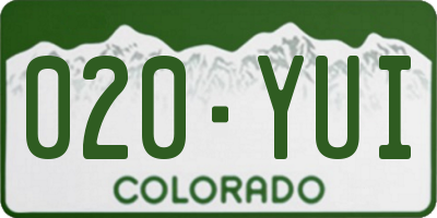 CO license plate 020YUI