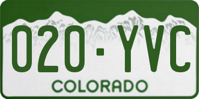 CO license plate 020YVC
