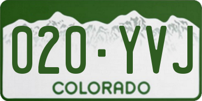 CO license plate 020YVJ