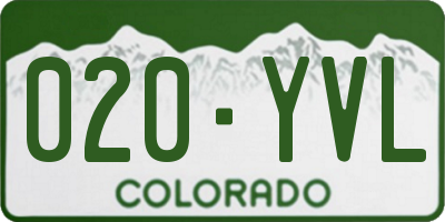 CO license plate 020YVL