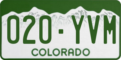 CO license plate 020YVM