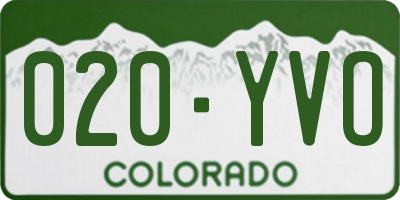CO license plate 020YVO