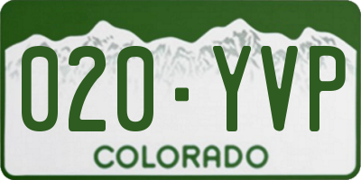 CO license plate 020YVP