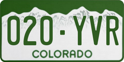 CO license plate 020YVR