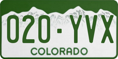 CO license plate 020YVX