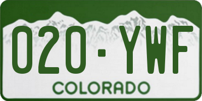 CO license plate 020YWF