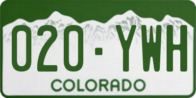 CO license plate 020YWH