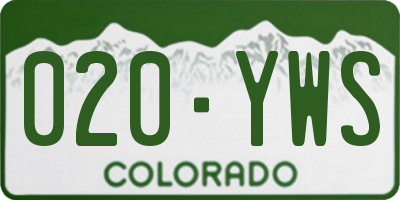 CO license plate 020YWS