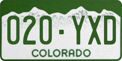 CO license plate 020YXD