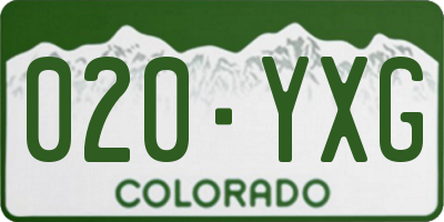 CO license plate 020YXG