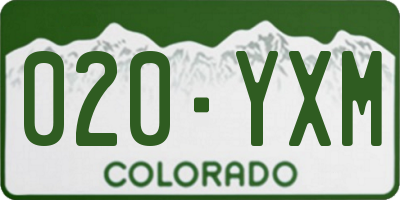 CO license plate 020YXM