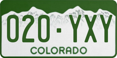 CO license plate 020YXY