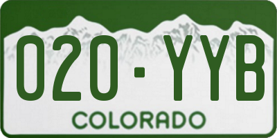 CO license plate 020YYB