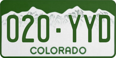 CO license plate 020YYD