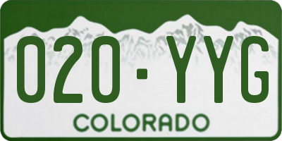 CO license plate 020YYG