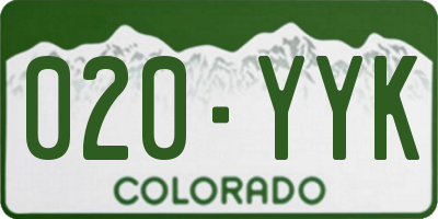 CO license plate 020YYK