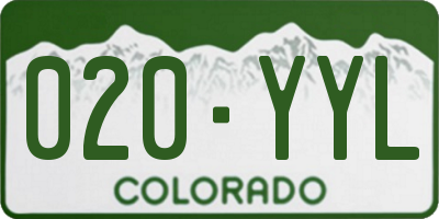 CO license plate 020YYL