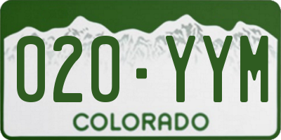 CO license plate 020YYM