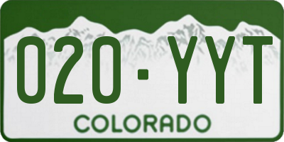 CO license plate 020YYT