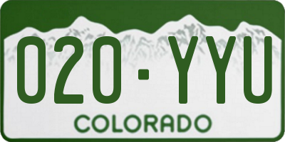 CO license plate 020YYU