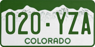 CO license plate 020YZA
