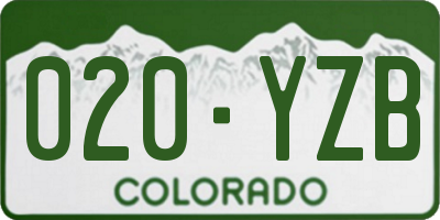 CO license plate 020YZB