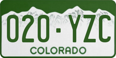 CO license plate 020YZC