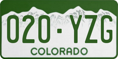 CO license plate 020YZG