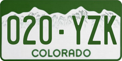 CO license plate 020YZK