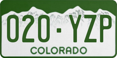 CO license plate 020YZP