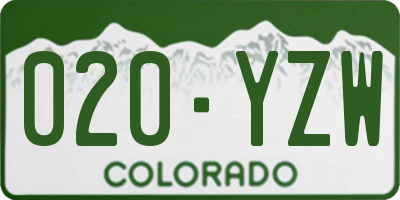 CO license plate 020YZW