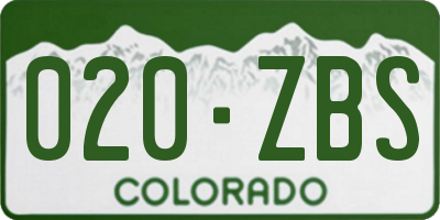 CO license plate 020ZBS