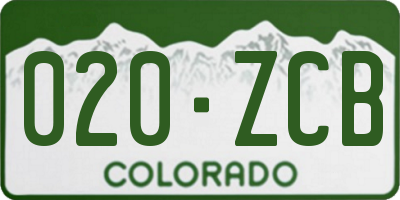 CO license plate 020ZCB
