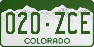 CO license plate 020ZCE