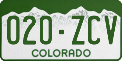 CO license plate 020ZCV