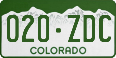 CO license plate 020ZDC