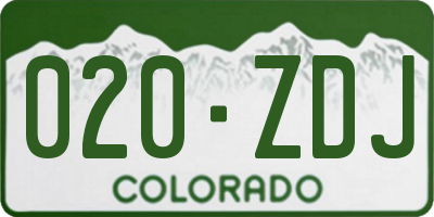 CO license plate 020ZDJ