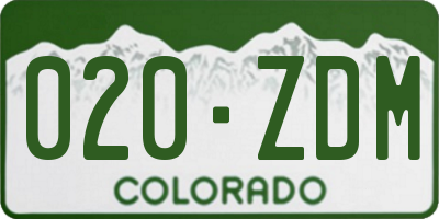 CO license plate 020ZDM