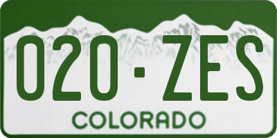 CO license plate 020ZES